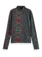 Scotch & Soda Mock Neck Allover printed Top