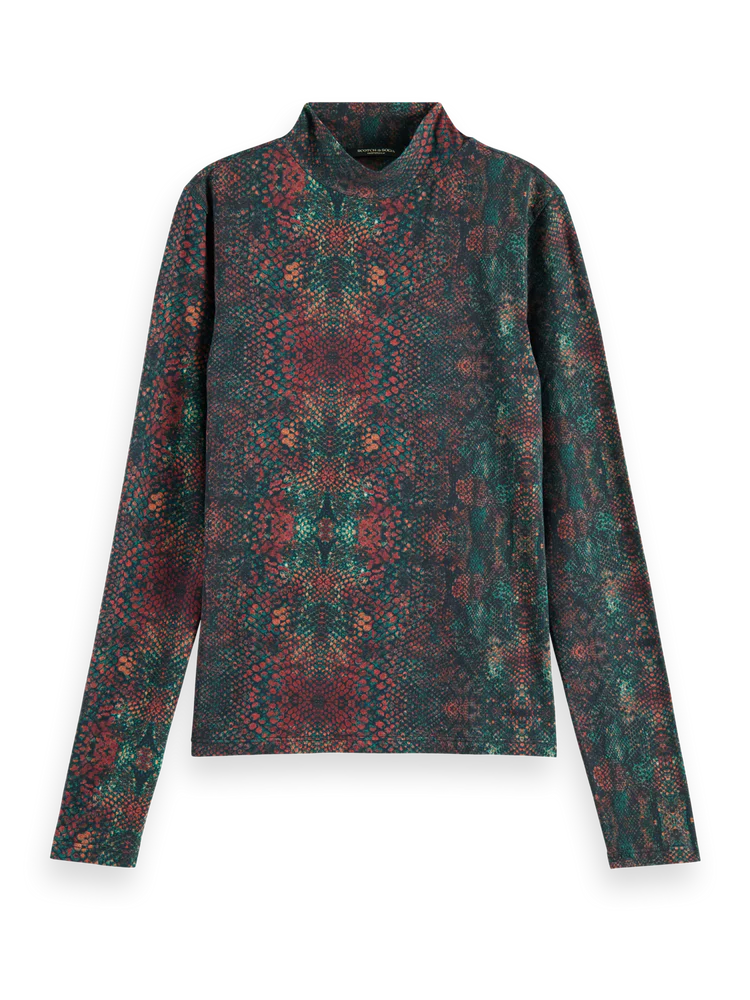 Scotch & Soda Mock Neck Allover printed Top