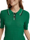 Scotch & Soda Pointelle Collared Knitted Tee