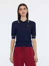 Scotch & Soda Pointelle Collared Knitted Tee