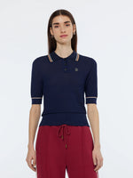 Scotch & Soda Pointelle Collared Knitted Tee