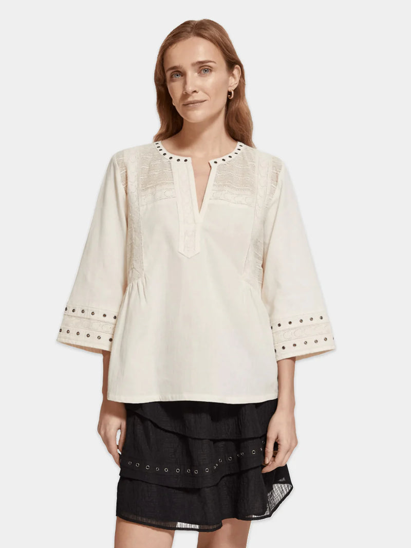 Scotch & Soda Top With Eyelet Detail