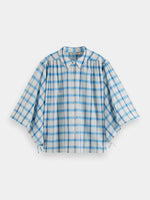 Scotch & Soda Checked Balloon Sleeve Shirt