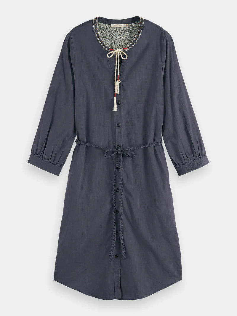 Scotch & Soda Beaded Collar Shirtdress