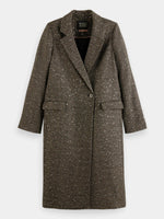 Scotch & Soda Single Breasted Herringbone Sequin Coat