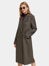 Scotch & Soda Single Breasted Herringbone Sequin Coat