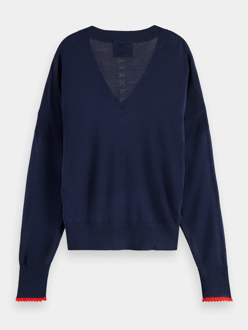 Scotch & Soda Relaxed V Neck Jumper