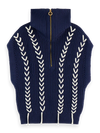 Scotch & Soda Lace Detail Half Zip Spencer Knit