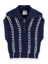 Scotch & Soda Lace Detail Half Zip Spencer Knit
