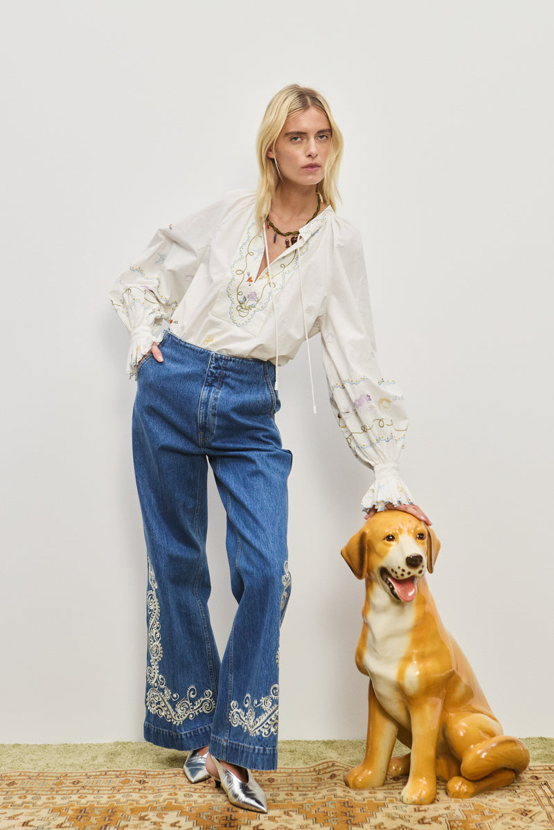ALEMAIS GIULIA EMBROIDERED BLOUSE