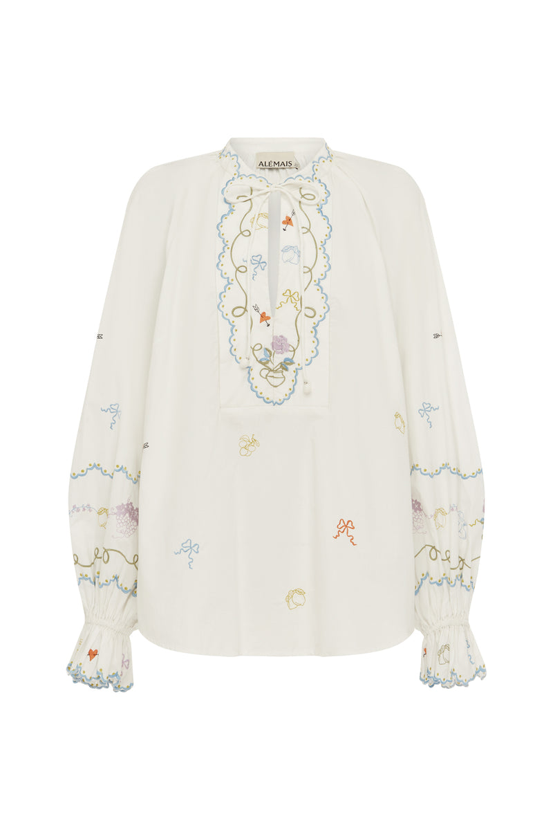 ALEMAIS GIULIA EMBROIDERED BLOUSE
