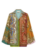 ALEMAIS CLEMENZA SPLICED SILK SHIRT