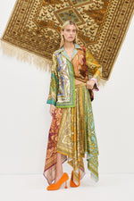 ALEMAIS CLEMENZA SPLICED SILK SHIRT