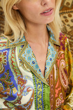 ALEMAIS CLEMENZA SPLICED SILK SHIRT