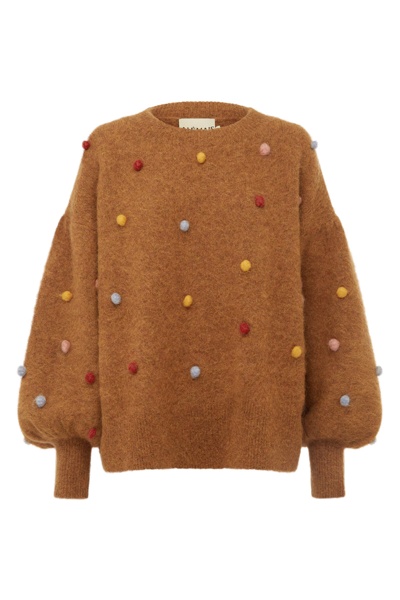 ALEMAIS ELIA TOBACCO BALLOON SWEATER