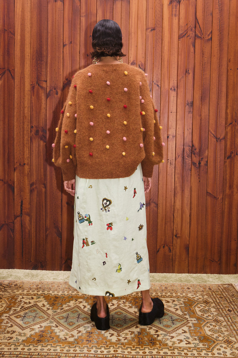 ALEMAIS ELIA TOBACCO BALLOON SWEATER