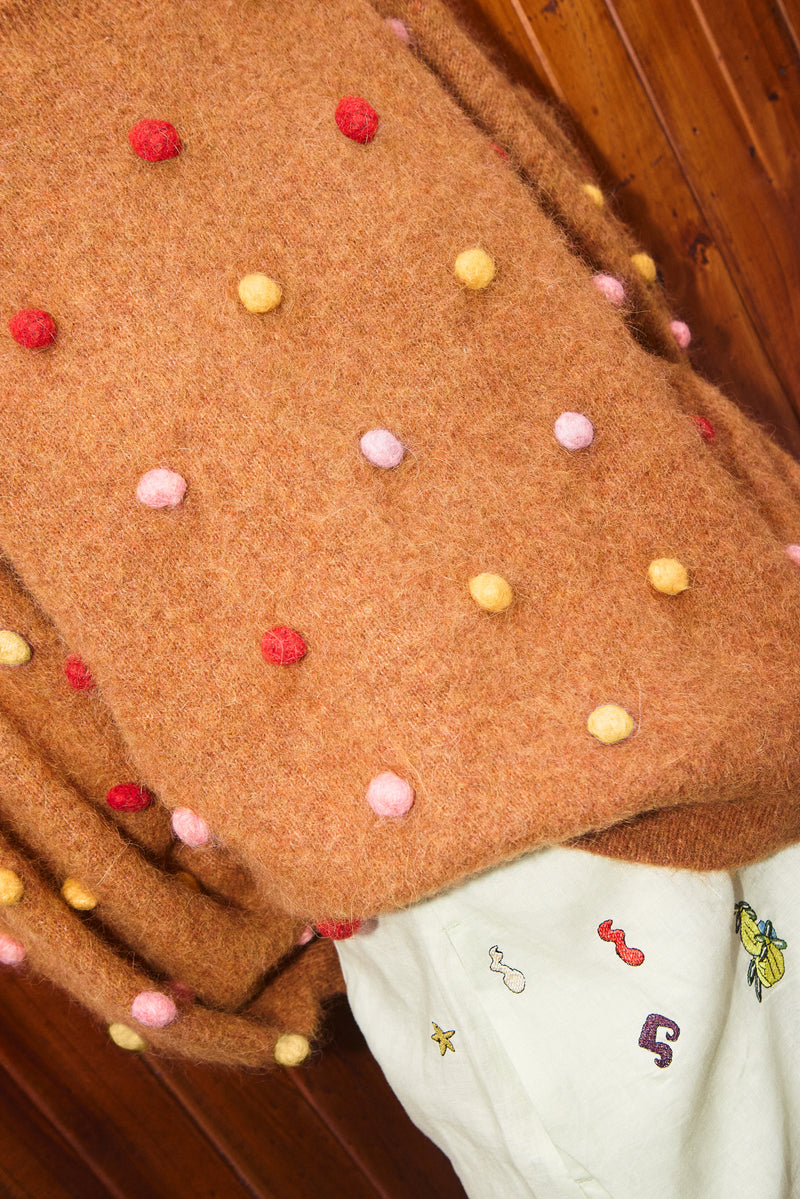 ALEMAIS ELIA TOBACCO BALLOON SWEATER