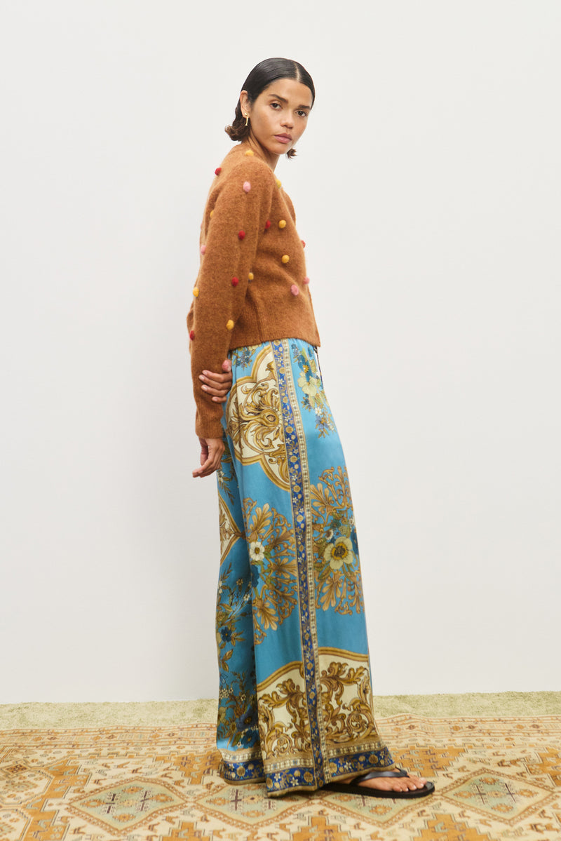 ALEMAIS ELIA TOBACCO CROPPED CARDIGAN