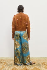 ALEMAIS ELIA TOBACCO CROPPED CARDIGAN