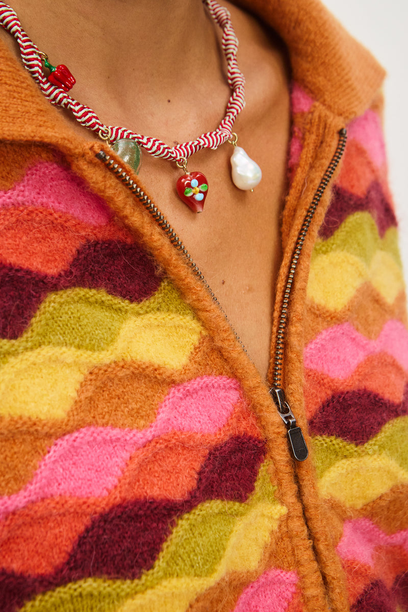 ALEMAIS TESORI ROSSA MACRAME CHARM NECKLACE