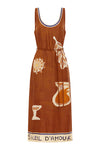 ALEMAIS SOLEIL D'AMOUR SILK MIDI DRESS