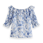 Scotch & Soda Off The Shoulder Top With Ruffles