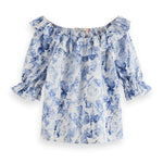 Scotch & Soda Off The Shoulder Top With Ruffles