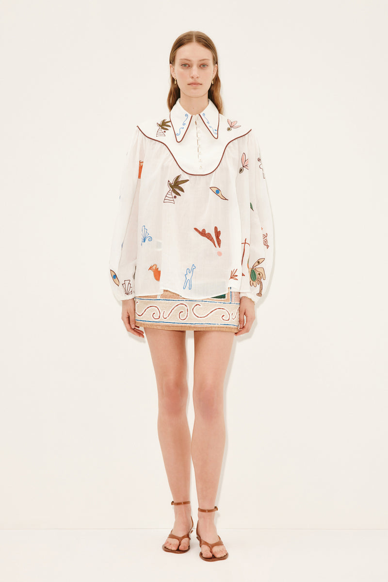 ALEMAIS MINA EMBROIDERED BLOUSE