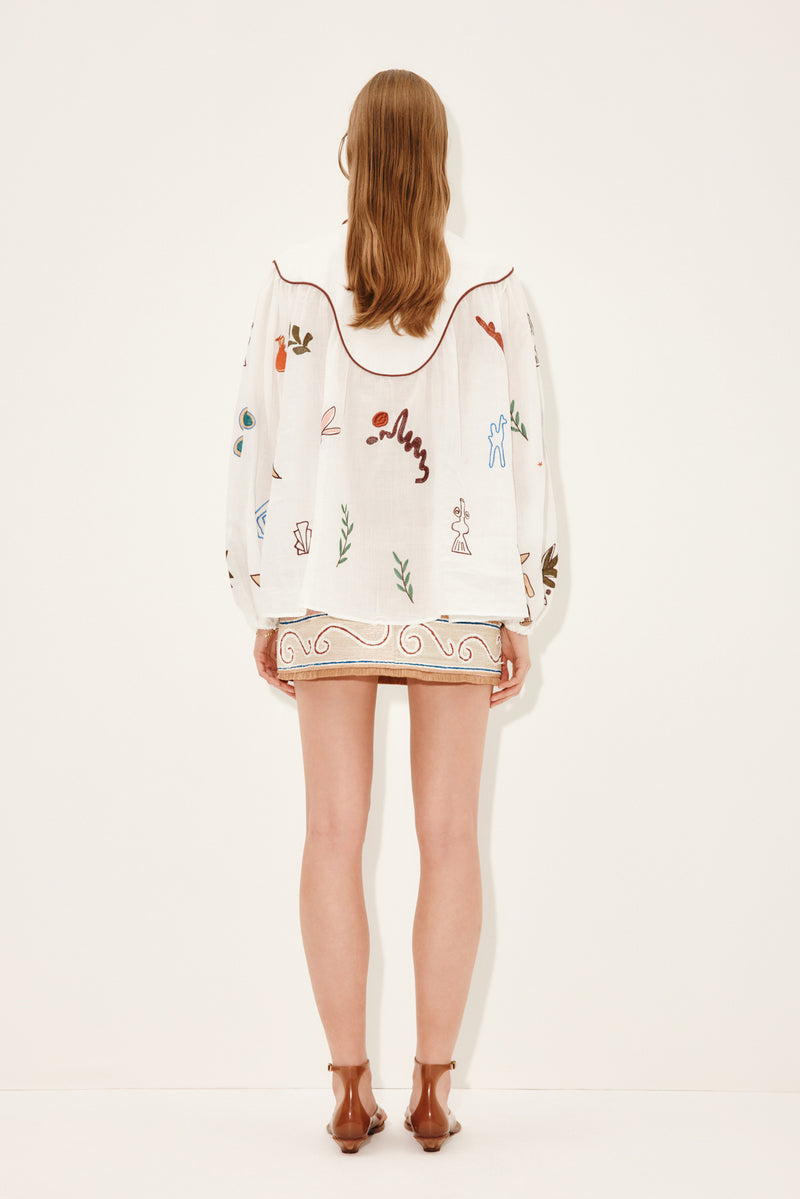 ALEMAIS MINA EMBROIDERED BLOUSE