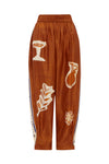 ALEMAIS SOLEIL D'AMOUR TAPERED SILK PANT