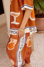 ALEMAIS SOLEIL D'AMOUR TAPERED SILK PANT