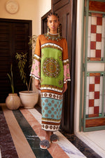 ALEMAIS CONTINA SILK MIDI DRESS