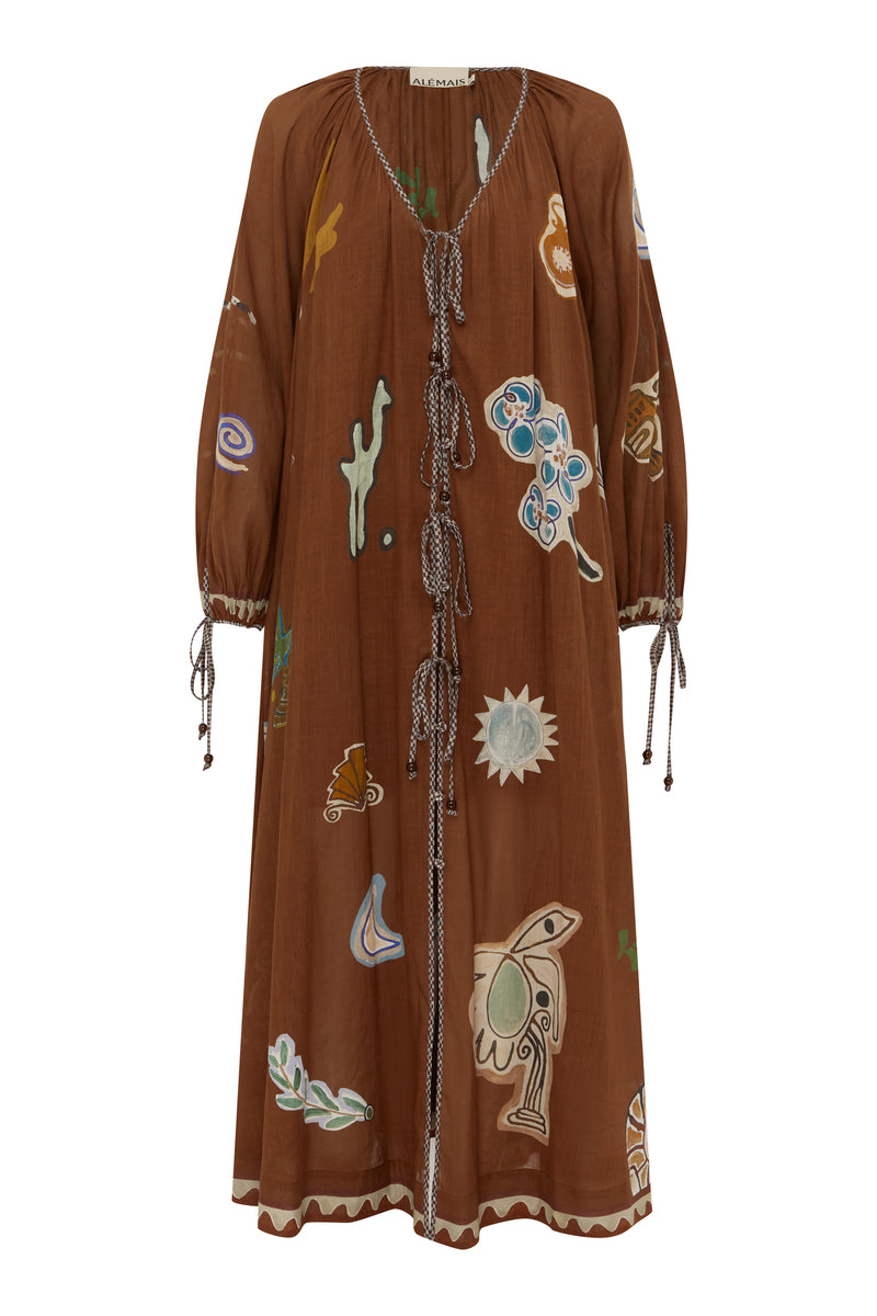 ALEMAIS LAURENCE TIE FRONT SHIRTDRESS
