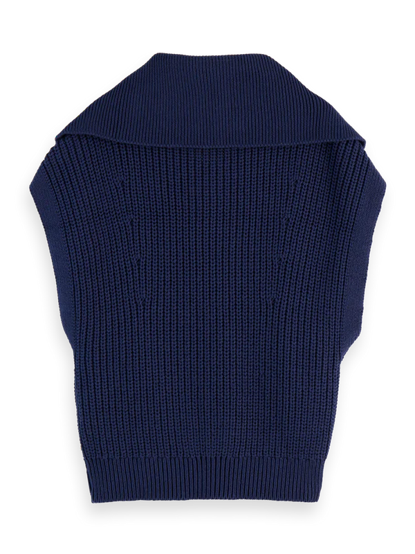 Scotch & Soda Lace Detail Half Zip Spencer Knit