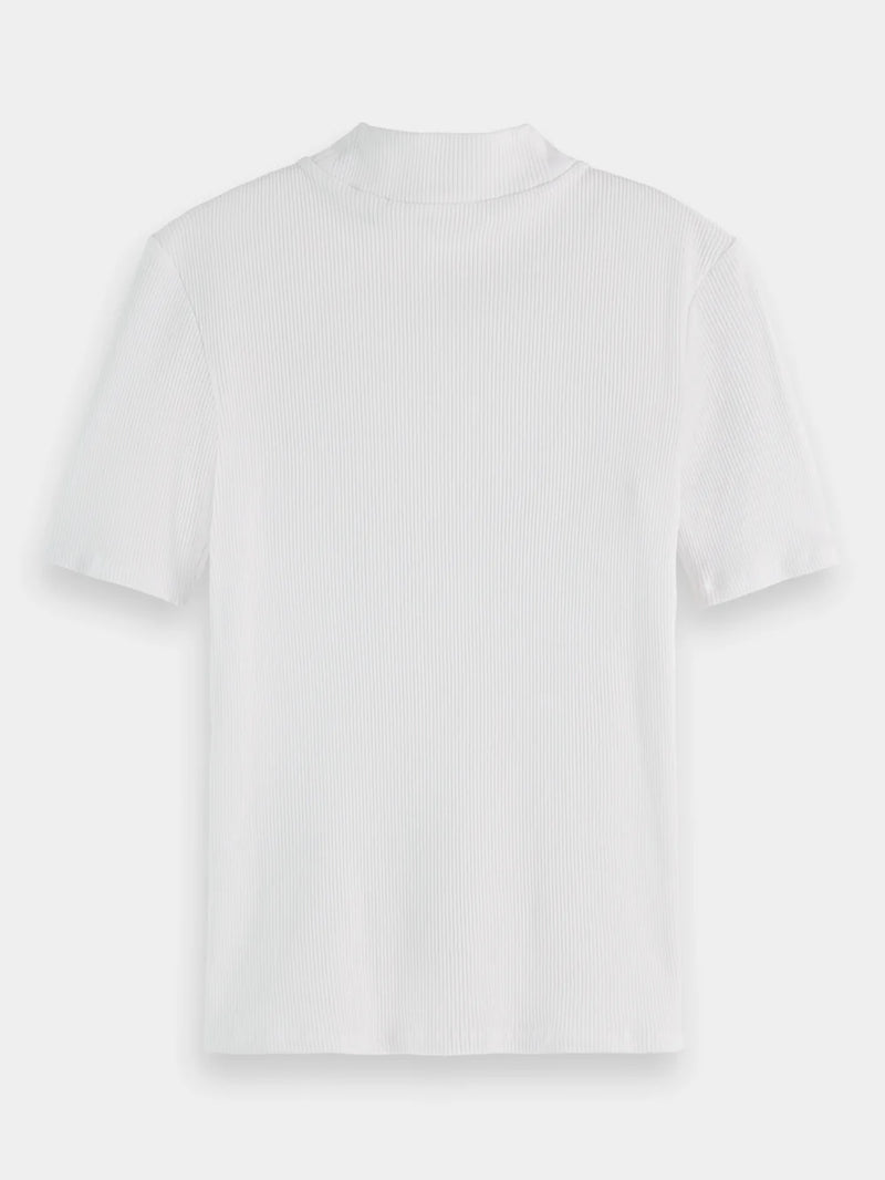 Scotch & Soda Core Mock Neck Ribbed T-Shirt