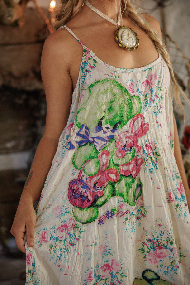 MAGNOLIA PEARL APPLIQUE VIANNEY SLIP DRESS