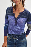 FREE PEOPLE INDIE PRINTED CUFF TOP