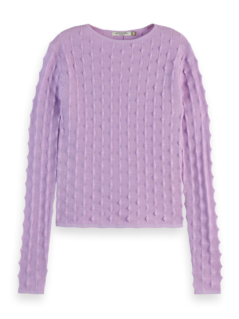 Scotch & Soda Textured Stitch Fitted Knit Jumper