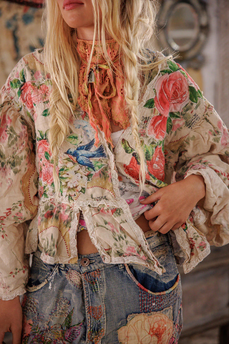 MAGNOLIA PEARL FLORAL APPLIQUE MONIQUE JACKET