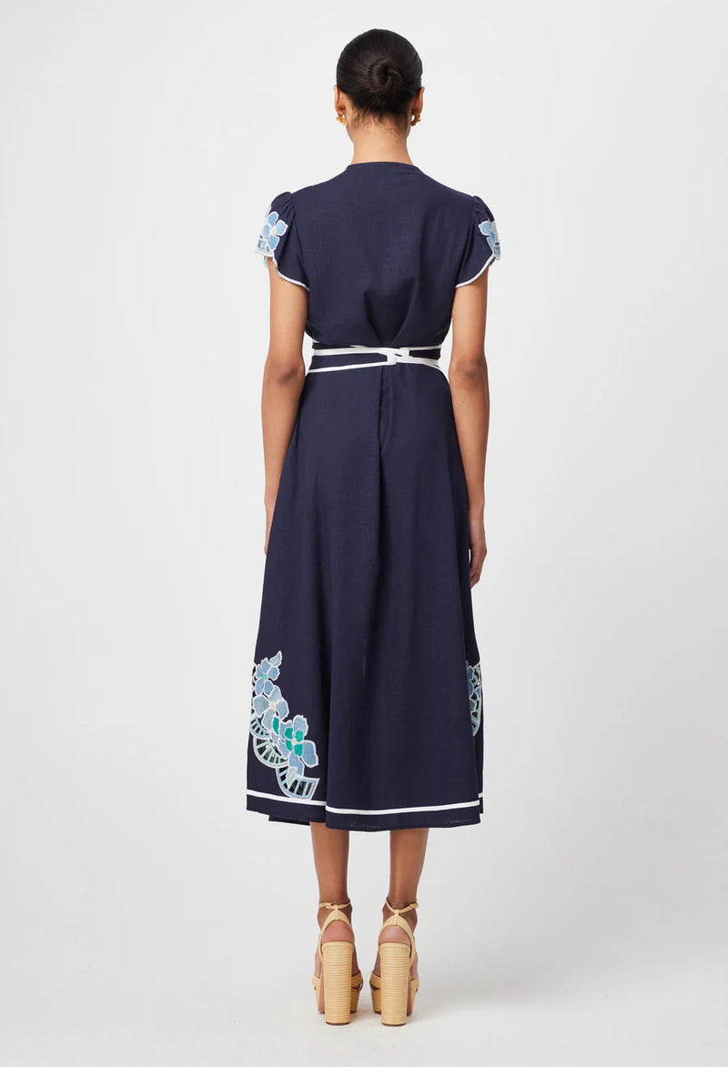 Once Was DELRAY PLACEMENT EMBROIDERED DRESS