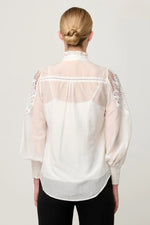 Once Was SEVILLA COTTON SILK CUSTOM LACE DETAIL SHIRT