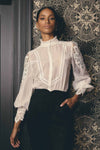 Once Was SEVILLA COTTON SILK CUSTOM LACE DETAIL SHIRT