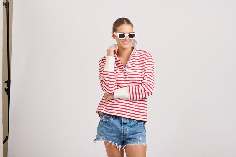 Rugby Frill Cotton Sweatshirt