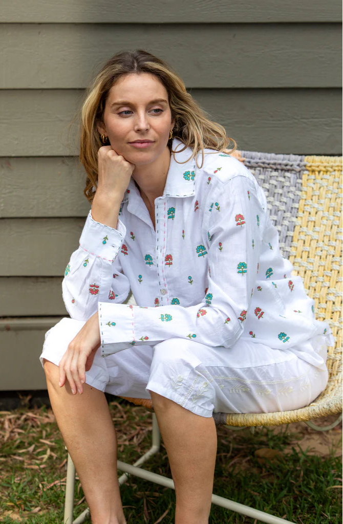 Mandalay Ditsy Flower Embroidered Shirt