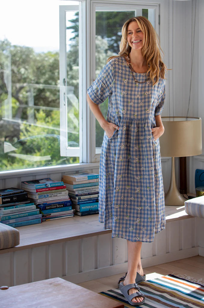 Mandalay Lee Gingham Flowers Dress