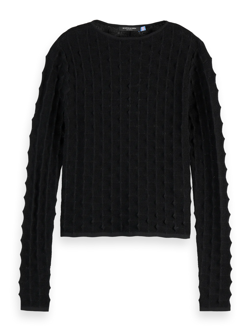 Scotch & Soda Textured Stitch Fitted Knit Jumper