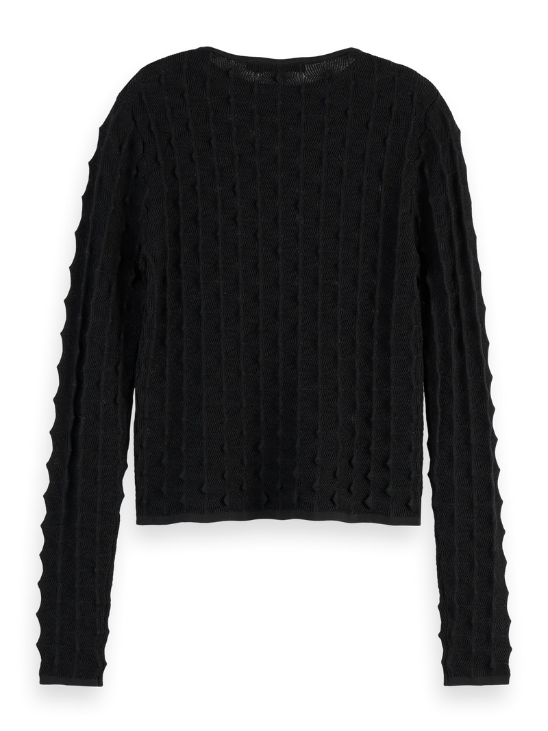 Scotch & Soda Textured Stitch Fitted Knit Jumper