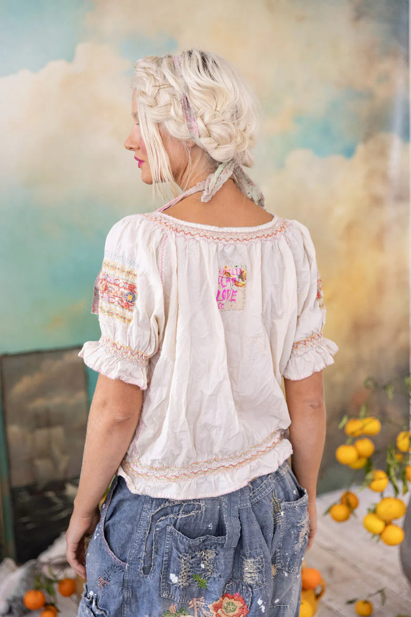 Magnolia Pearl EMB CHRISSY FOLK BLOUSE