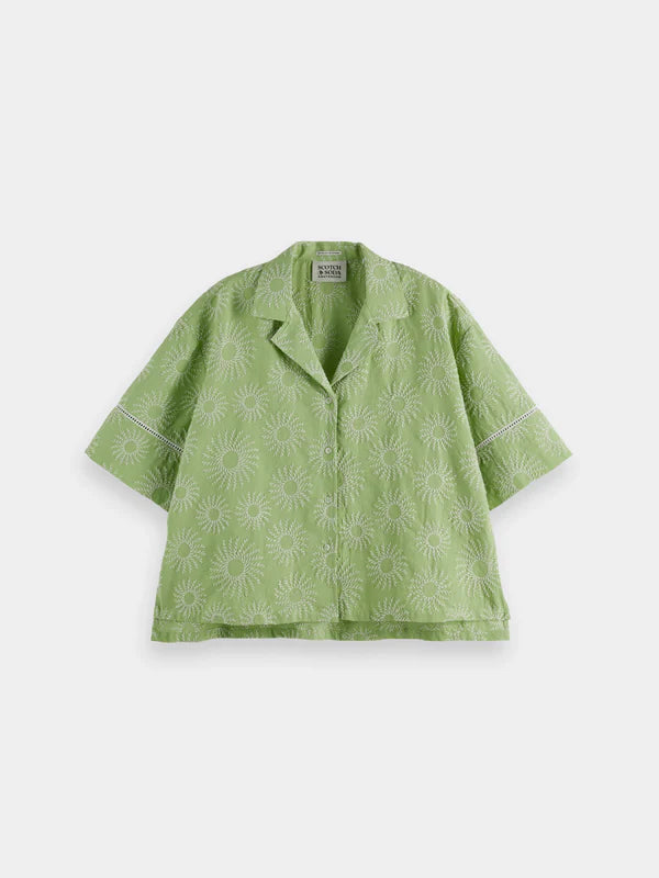 Scotch & SodaCotton Linen Embroidered Shirt