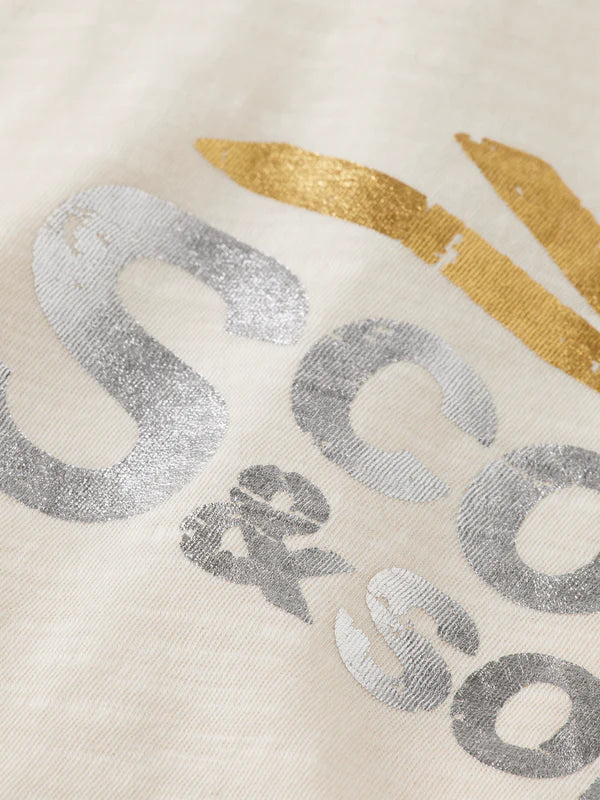 Scotch & Soda U-Neck Slub Foil Art T-Shirt